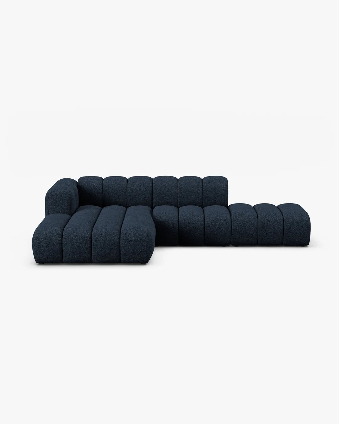 PolsterOase Modulsofa – Grandé offenes Ecksofa 5-Sitzer in Bouclé, 299 cm Breite, Königsblau – Ansicht 1