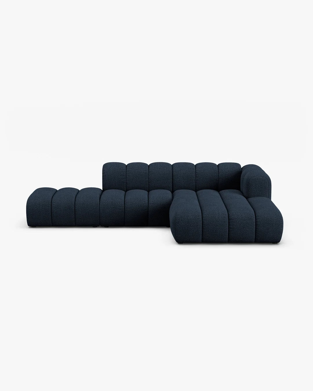 PolsterOase Modulsofa – Grandé offenes Ecksofa 5-Sitzer in Bouclé, 299 cm Breite, Königsblau – Ansicht 1