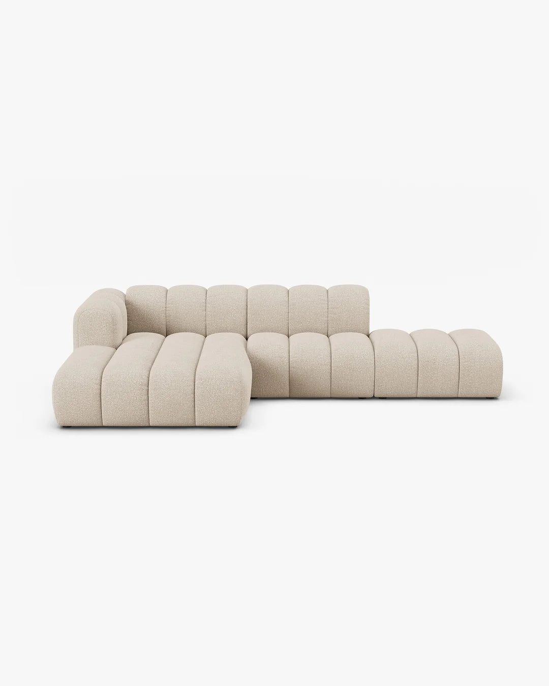 PolsterOase Modulsofa - Grandé offenes Ecksofa aus Bouclé, Fünfsitzer, 299 cm – Ansicht 02