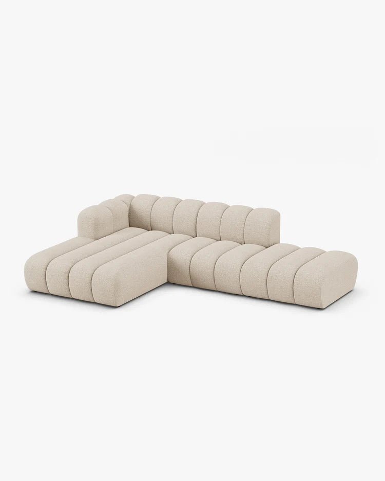 PolsterOase Modulsofa - Grandé offenes Ecksofa aus Bouclé, Fünfsitzer, 299 cm – Ansicht 03
