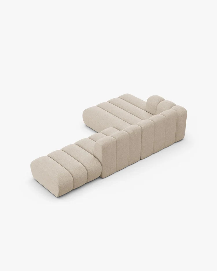 PolsterOase Modulsofa - Grandé offenes Ecksofa aus Bouclé, Fünfsitzer, 299 cm – Ansicht 05