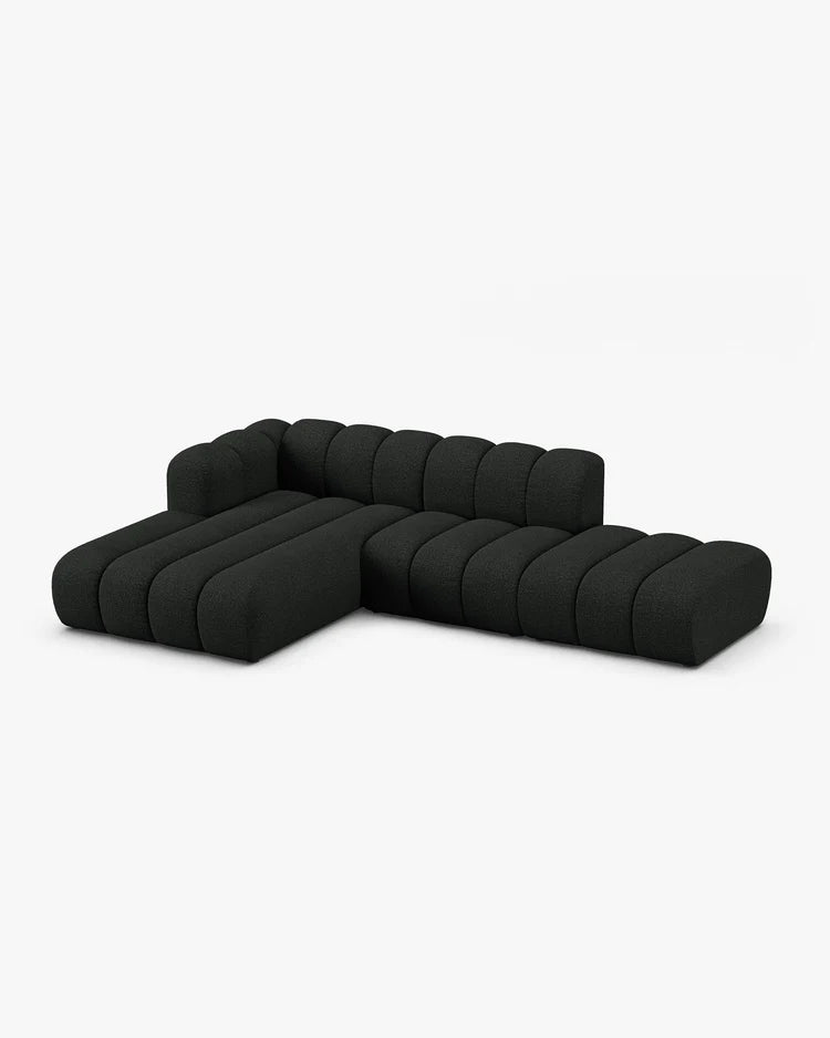 PolsterOase Modulsofa - Grandé offenes Ecksofa aus Bouclé, Fünfsitzer, 299 cm – Ansicht 13