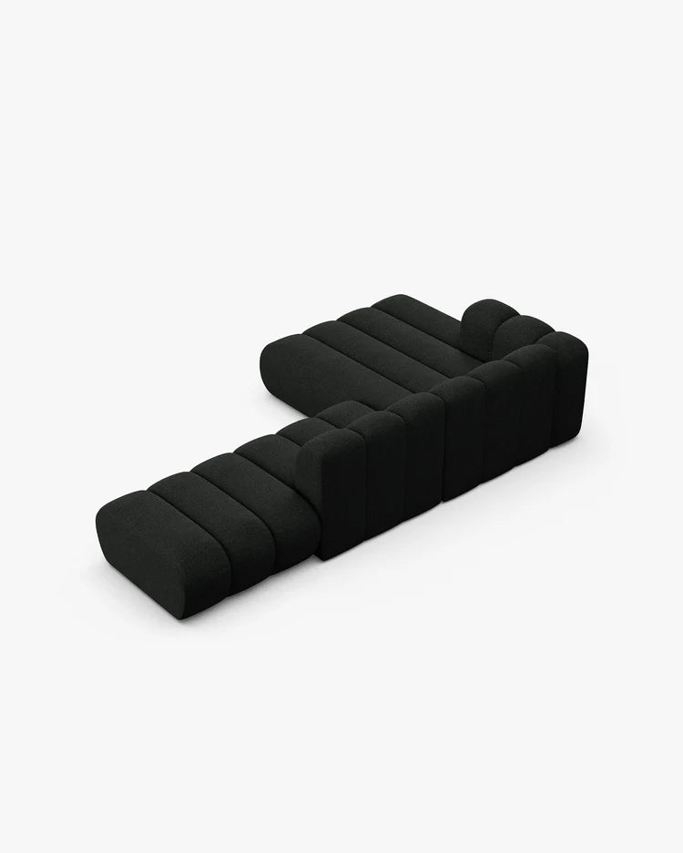 PolsterOase Modulsofa - Grandé offenes Ecksofa aus Bouclé, Fünfsitzer, 299 cm – Ansicht 15