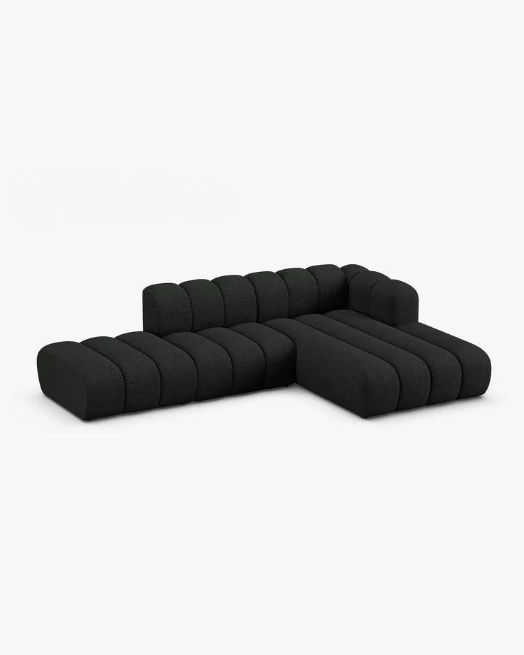 PolsterOase Modulsofa - Grandé offenes Ecksofa aus Bouclé, Fünfsitzer, 299 cm – Ansicht 18