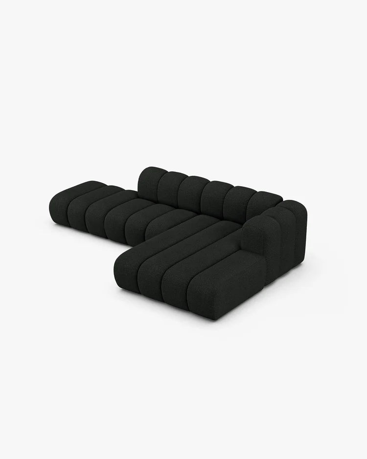 PolsterOase Modulsofa - Grandé offenes Ecksofa aus Bouclé, Fünfsitzer, 299 cm – Ansicht 19