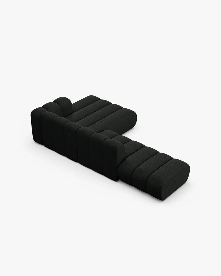 PolsterOase Modulsofa - Grandé offenes Ecksofa aus Bouclé, Fünfsitzer, 299 cm – Ansicht 20