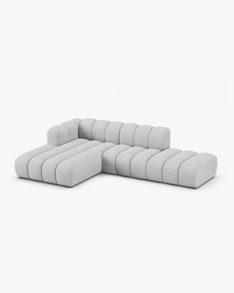 PolsterOase Modulsofa - Grandé offenes Ecksofa aus Bouclé, Fünfsitzer, 299 cm – Ansicht 22