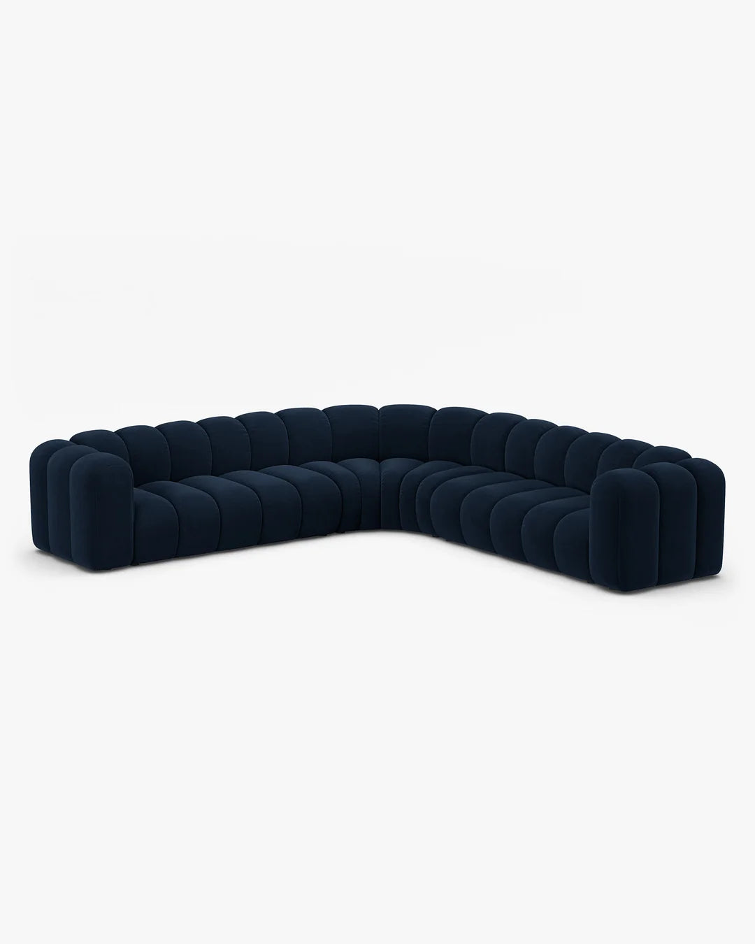 PolsterOase Modulsofa – Grandé symmetrisches Ecksofa 5-Sitzer in Samt, 309 cm Breite, Königsblau – Ansicht 3