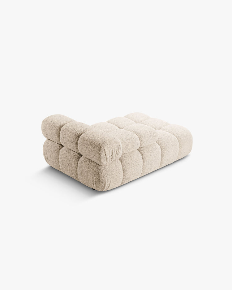 PolsterOase Modulsofa – Selene Chaiselongue mit Armlehne in Bouclé, 94 x 155 cm, Beige – Links – Ansicht 4