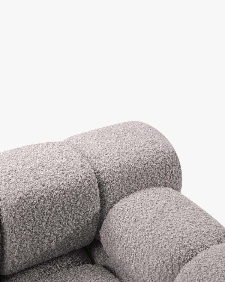 PolsterOase Modulsofa – Selene Chaiselongue mit Armlehne in Bouclé, 94 x 155 cm, Grau – Rechts – Ansicht 5