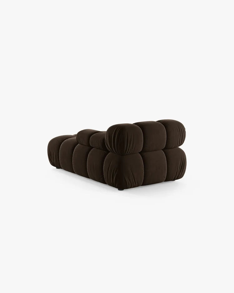 PolsterOase Modulsofa – Selene Chaiselongue mit Armlehne in Samt, 94 x 155 cm, Dunkelbraun – Rechts – Ansicht 4