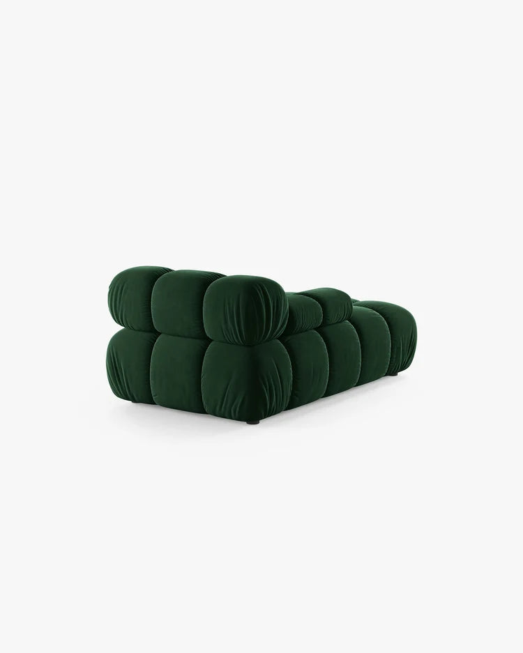 PolsterOase Modulsofa – Selene Chaiselongue mit Armlehne in Samt, 94 x 155 cm, Flaschengrün – Links – Ansicht 4