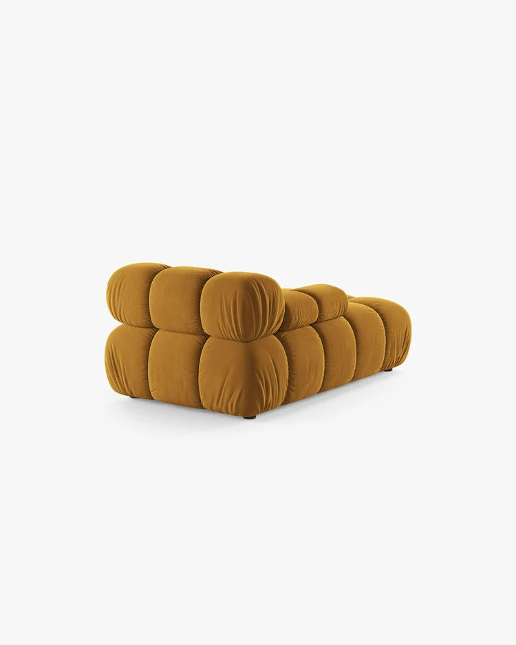 PolsterOase Modulsofa – Selene Chaiselongue mit Armlehne in Samt, 94 x 155 cm, Gelb – Links – Ansicht 4