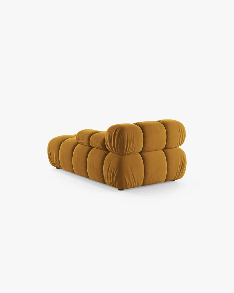 PolsterOase Modulsofa – Selene Chaiselongue mit Armlehne in Samt, 94 x 155 cm, Gelb – Rechts – Ansicht 4