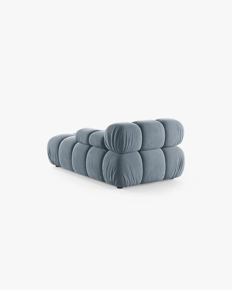 PolsterOase Modulsofa – Selene Chaiselongue mit Armlehne in Samt, 94 x 155 cm, Hellblau – Rechts – Ansicht 4
