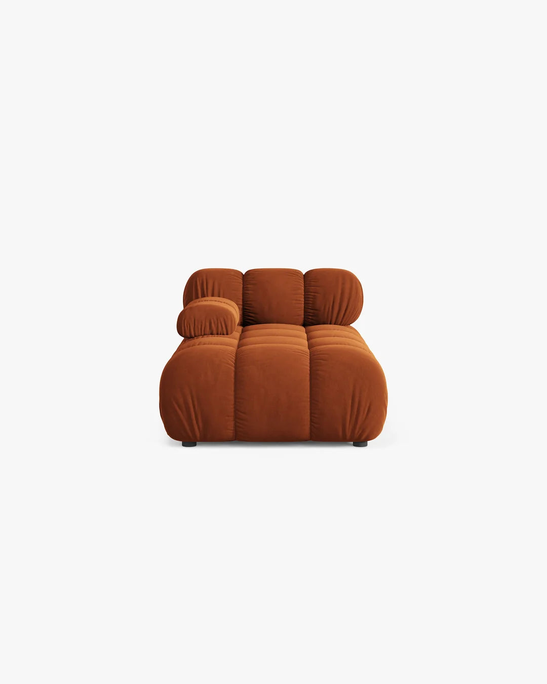 PolsterOase Modulsofa – Selene Chaiselongue mit Armlehne in Samt, 94 x 155 cm, Terrakotta – Links – Ansicht 1