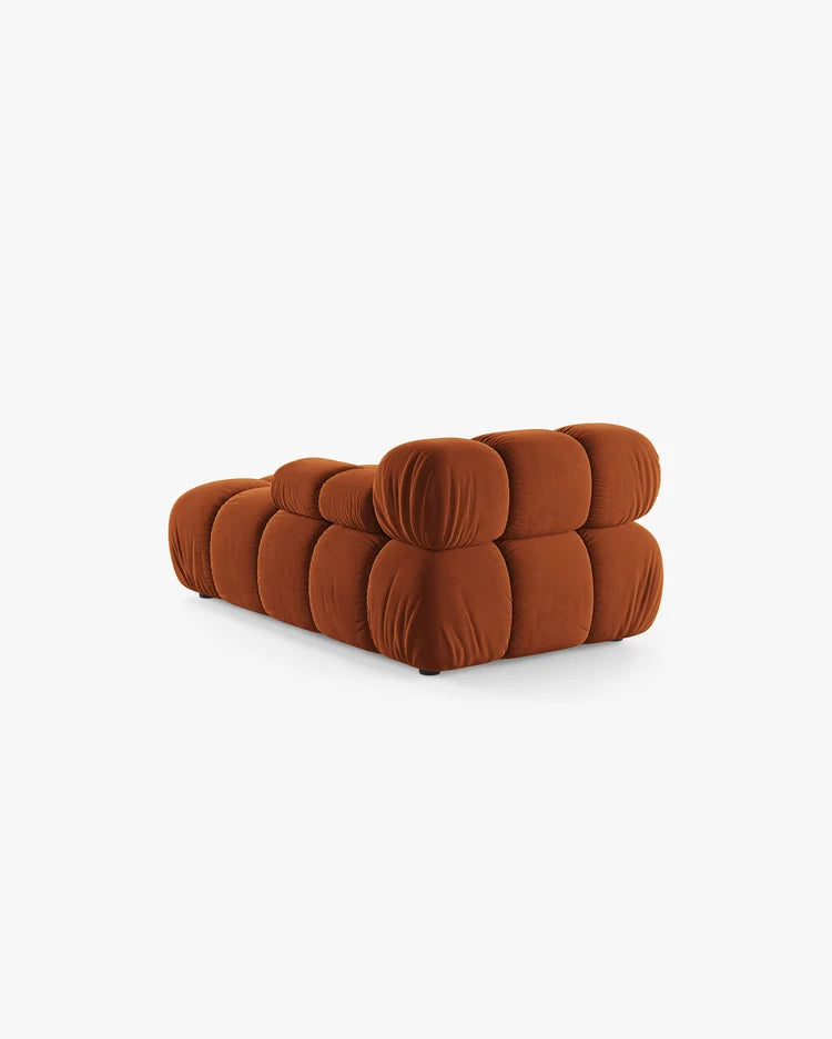 PolsterOase Modulsofa – Selene Chaiselongue mit Armlehne in Samt, 94 x 155 cm, Terrakotta – Rechts – Ansicht 4