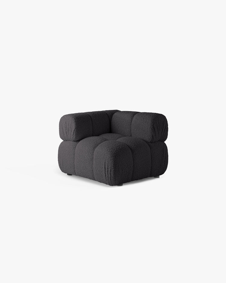 PolsterOase Modulsofa – Selene Eckmodul in Bouclé, 94 cm Breite, Schwarz – Ansicht 3