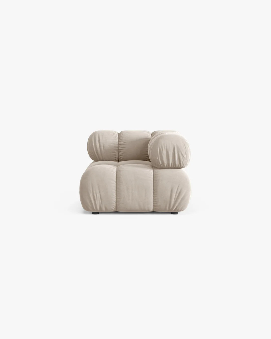 PolsterOase Modulsofa – Selene Eckmodul in Samt, 94 cm Breite, Dunkelbeige – Ansicht 1