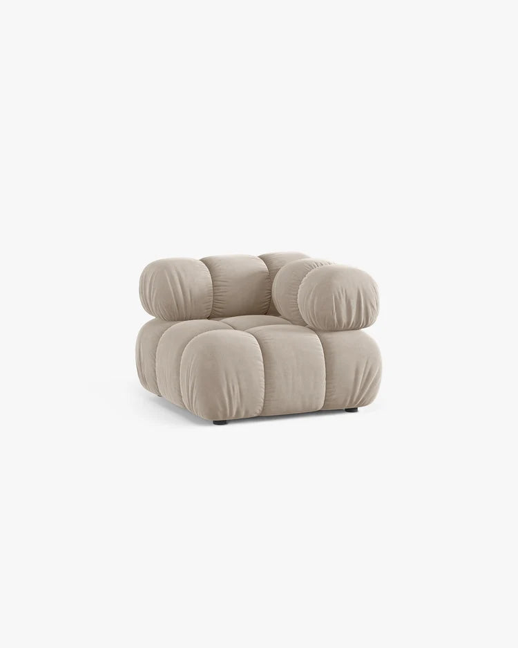 PolsterOase Modulsofa – Selene Eckmodul in Samt, 94 cm Breite, Dunkelbeige – Ansicht 3