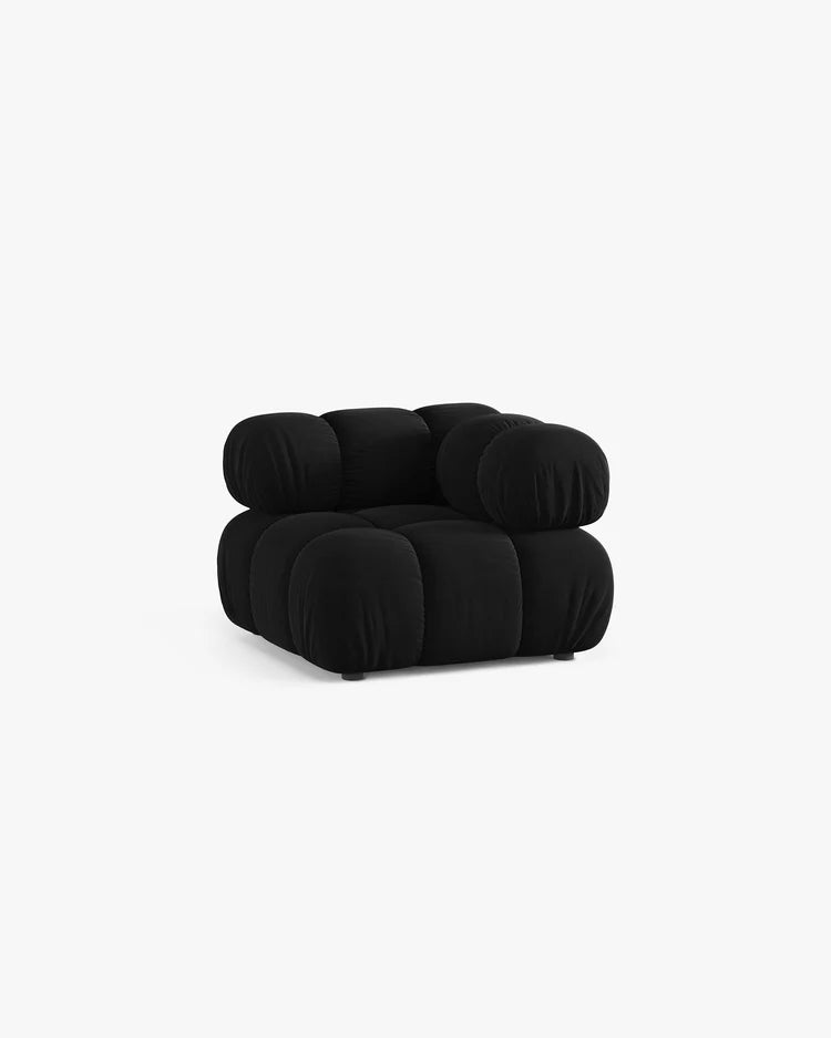 PolsterOase Modulsofa – Selene Eckmodul in Samt, 94 cm Breite, Schwarz – Ansicht 3