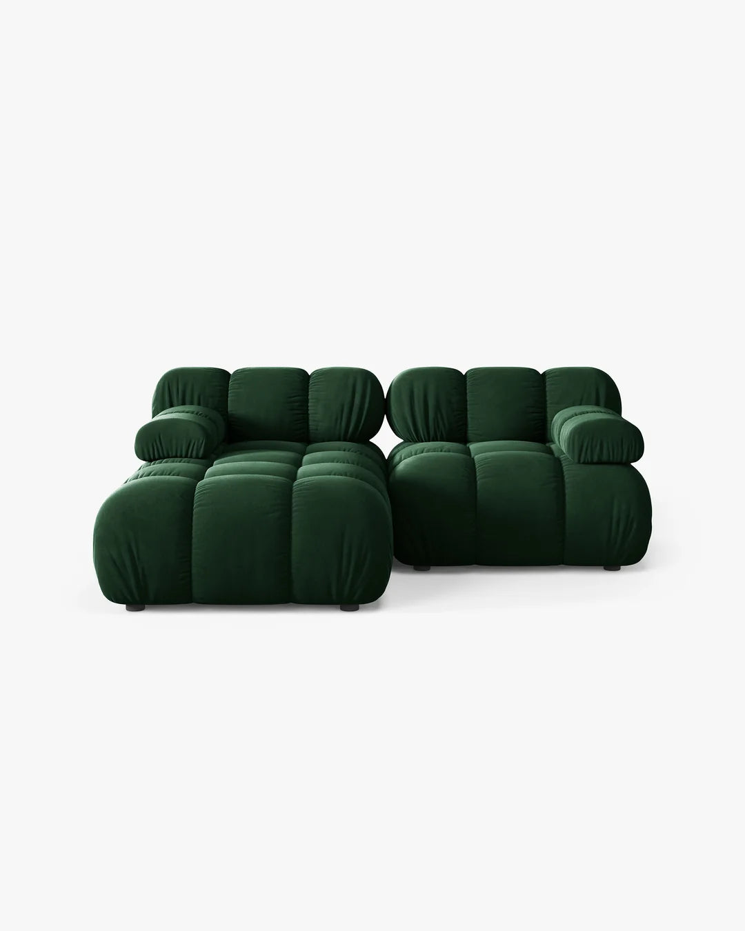 PolsterOase Modulsofa – Selene Ecksofa 2-Sitzer in Samt, 190 cm Breite, Flaschengrün – Ansicht 1