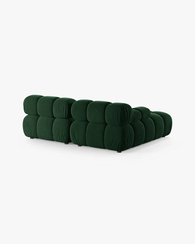 PolsterOase Modulsofa – Selene Ecksofa 2-Sitzer in Samt, 190 cm Breite, Flaschengrün – Ansicht 4