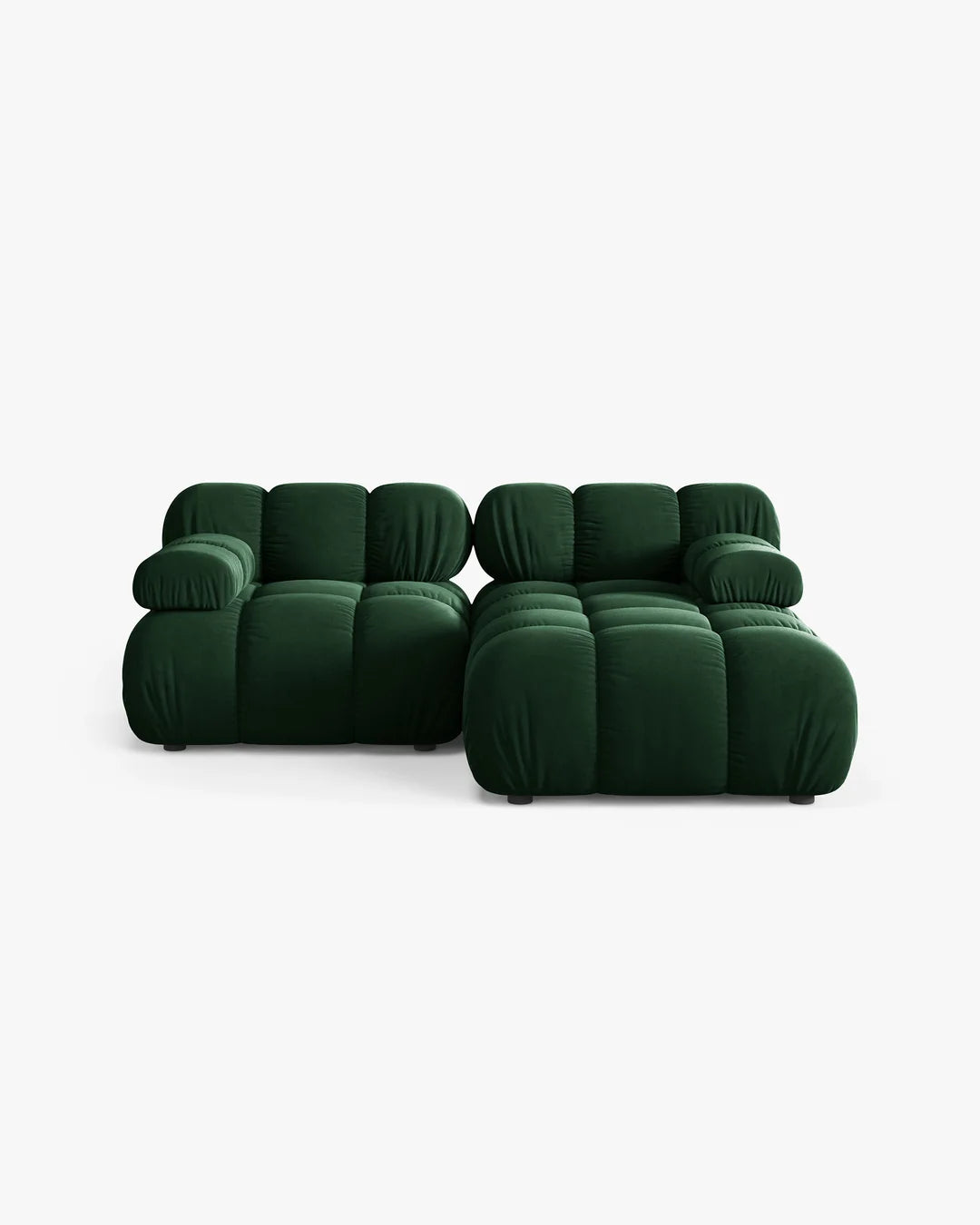 PolsterOase Modulsofa – Selene Ecksofa 2-Sitzer in Samt, 190 cm Breite, Flaschengrün – Ansicht 1