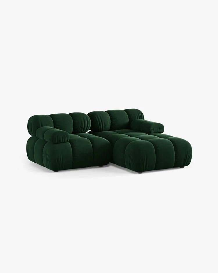 PolsterOase Modulsofa – Selene Ecksofa 2-Sitzer in Samt, 190 cm Breite, Flaschengrün – Ansicht 3