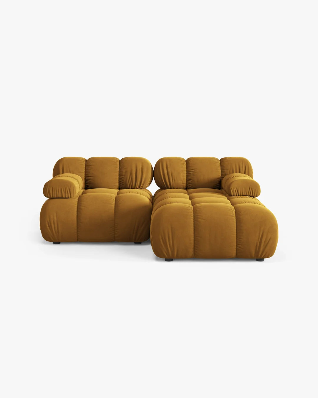 PolsterOase Modulsofa – Selene Ecksofa 2-Sitzer in Samt, 190 cm Breite, Gelb – Ansicht 1