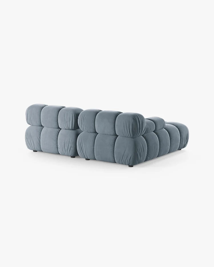 PolsterOase Modulsofa – Selene Ecksofa 2-Sitzer in Samt, 190 cm Breite, Hellblau – Ansicht 4