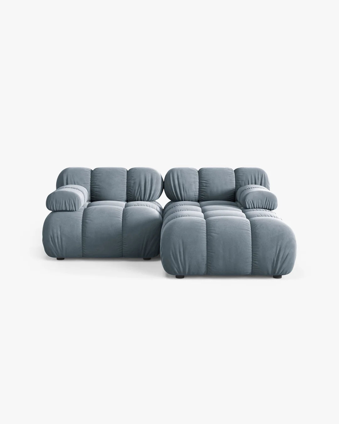 PolsterOase Modulsofa – Selene Ecksofa 2-Sitzer in Samt, 190 cm Breite, Hellblau – Ansicht 1