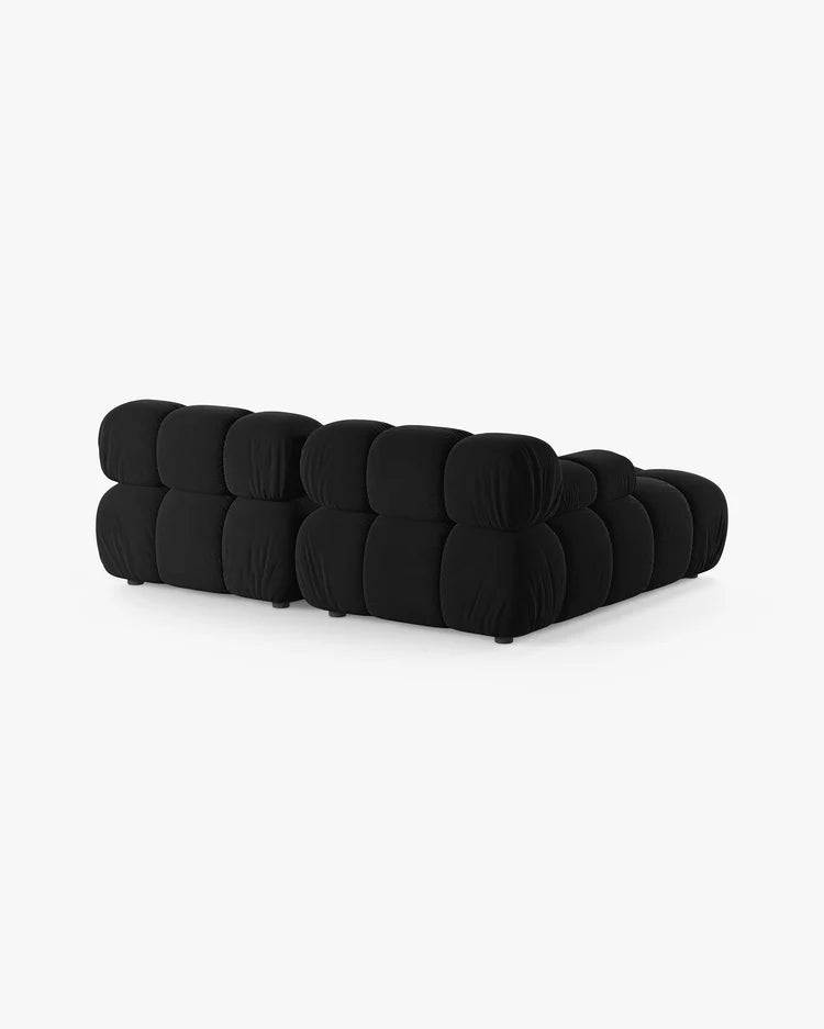 PolsterOase Modulsofa – Selene Ecksofa 2-Sitzer in Samt, 190 cm Breite, Schwarz – Ansicht 4