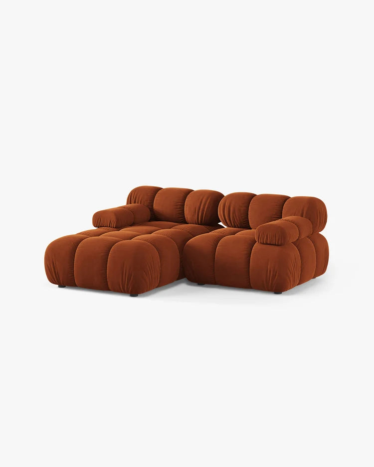 PolsterOase Modulsofa – Selene Ecksofa 2-Sitzer in Samt, 190 cm Breite, Terrakotta – Ansicht 3