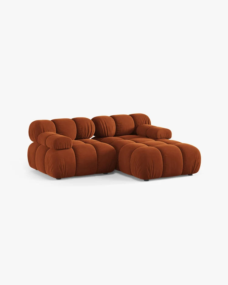 PolsterOase Modulsofa – Selene Ecksofa 2-Sitzer in Samt, 190 cm Breite, Terrakotta – Ansicht 3