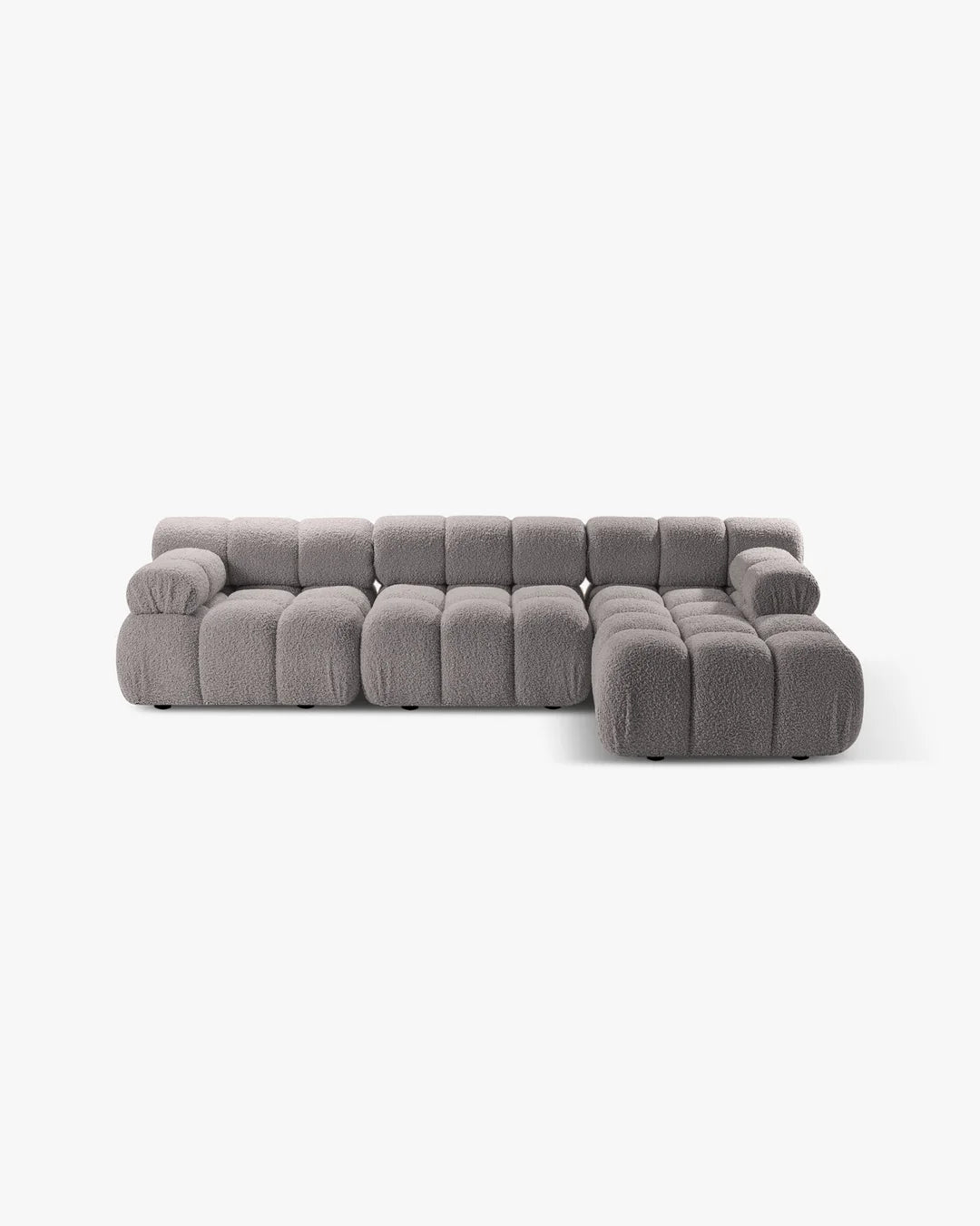PolsterOase Modulsofa – Selene Ecksofa 3-Sitzer XL in Bouclé, 285 x 160 cm, Grau – Ansicht 1