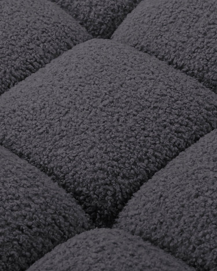 PolsterOase Modulsofa – Selene Ecksofa 3-Sitzer XL in Bouclé, 285 x 160 cm, Schwarz – Ansicht 6