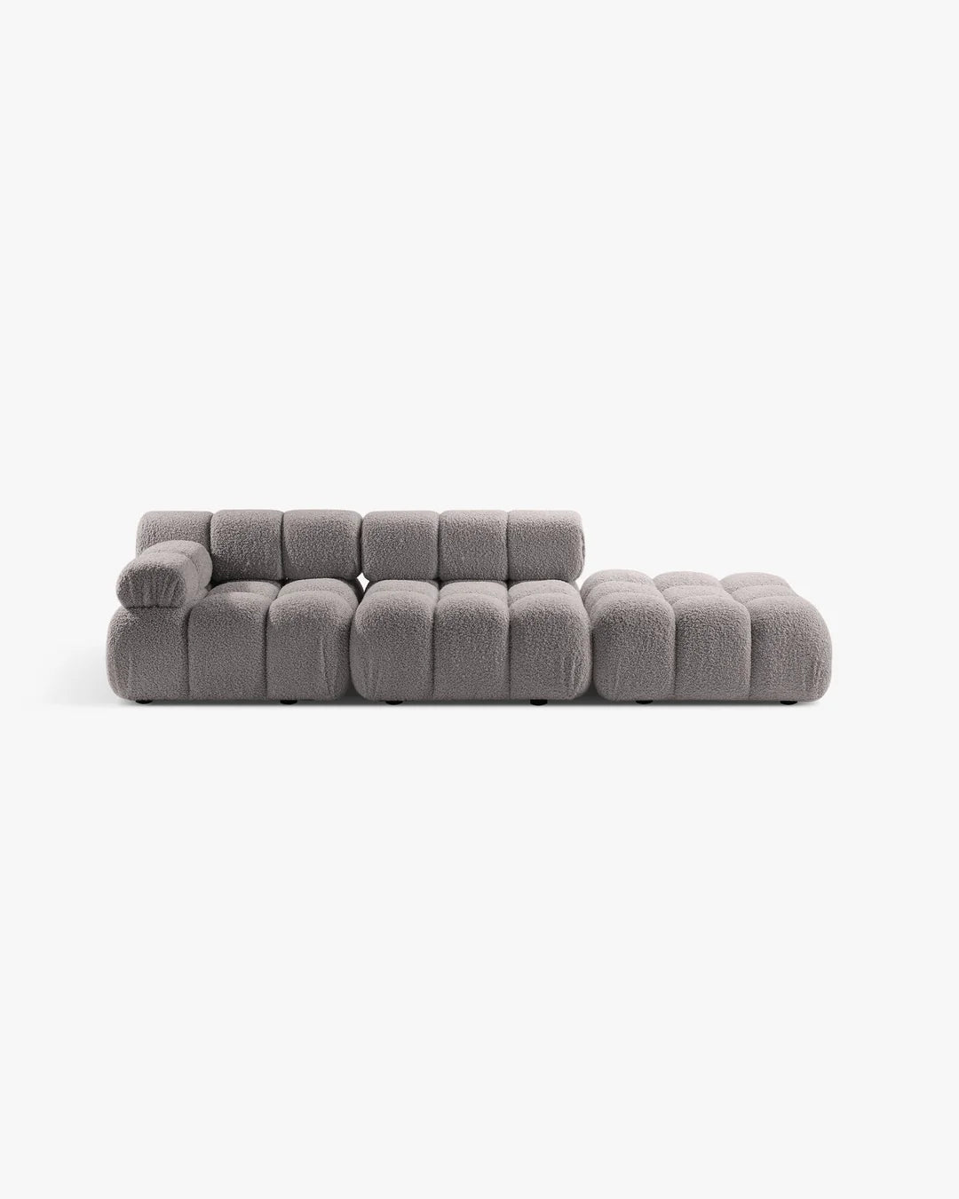 PolsterOase Modulsofa – Selene Ecksofa 3-Sitzer in Bouclé, 285 cm Breite, Grau – Ansicht 1