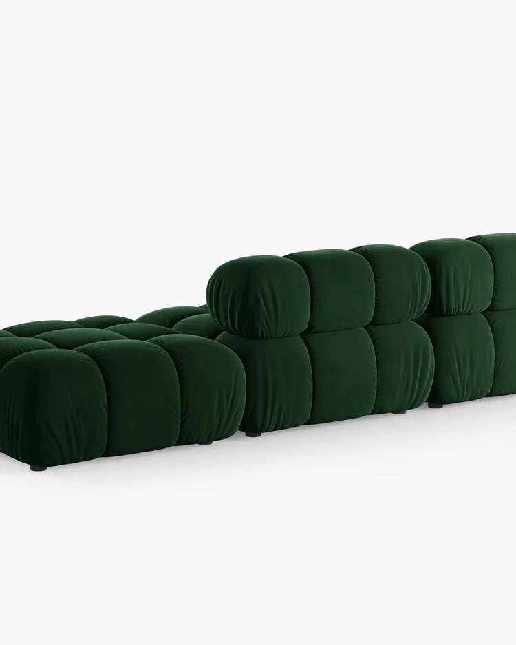 PolsterOase Modulsofa – Selene Ecksofa 3-Sitzer in Samt, 285 cm Breite, Flaschengrün – Ansicht 4