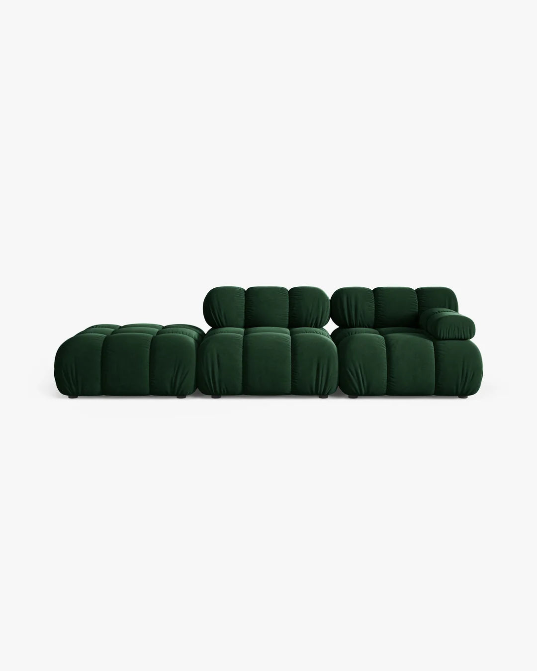 PolsterOase Modulsofa – Selene Ecksofa 3-Sitzer in Samt, 285 cm Breite, Flaschengrün – Ansicht 1