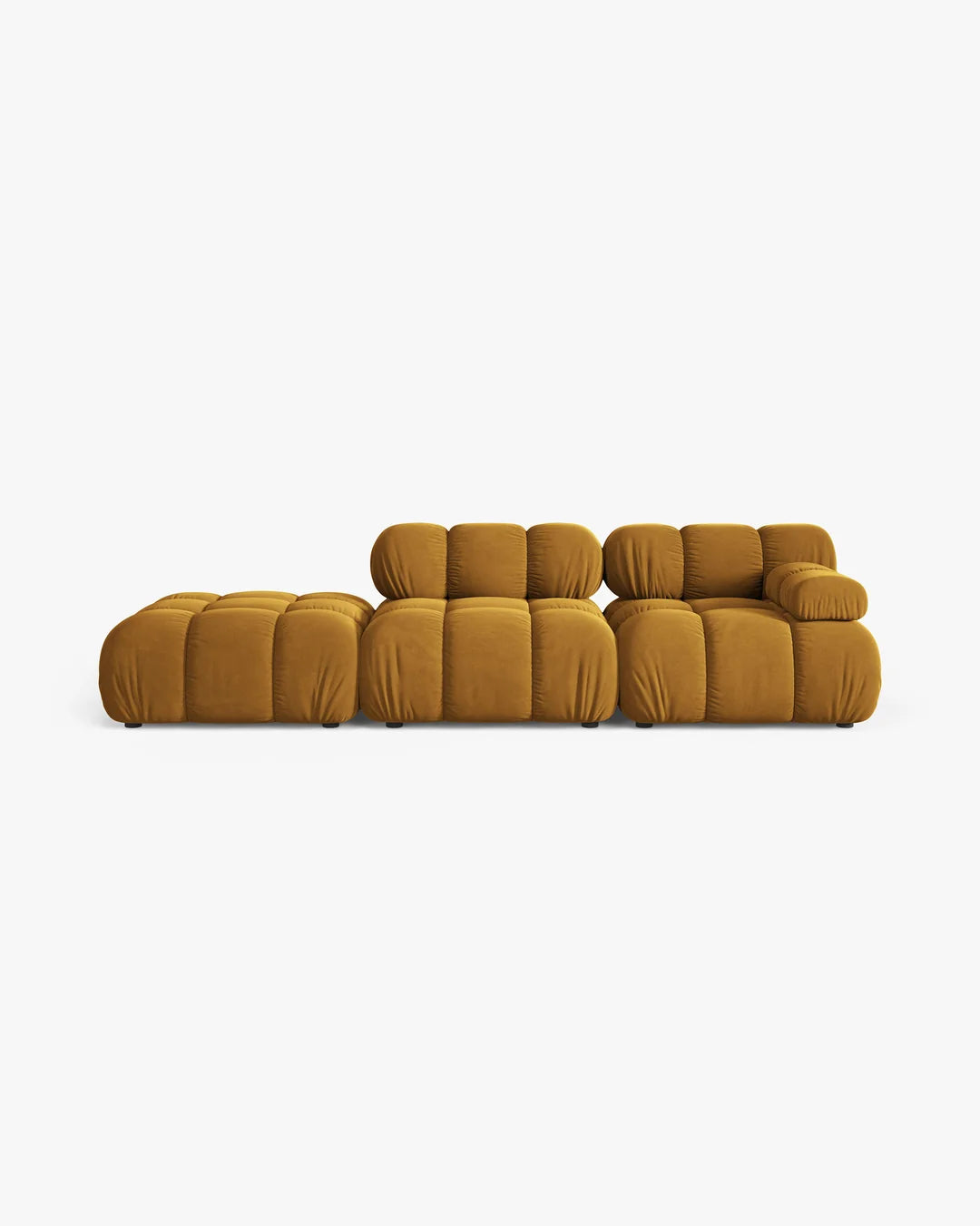 PolsterOase Modulsofa – Selene Ecksofa 3-Sitzer in Samt, 285 cm Breite, Gelb – Ansicht 1