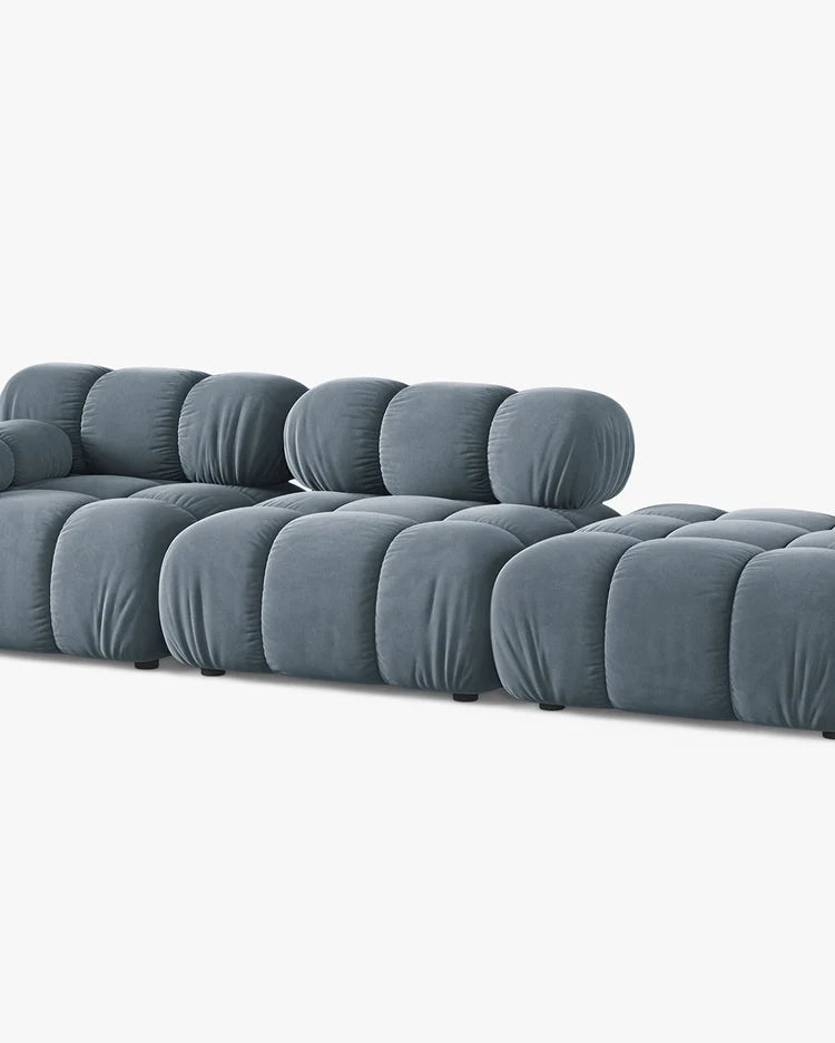 PolsterOase Modulsofa – Selene Ecksofa 3-Sitzer in Samt, 285 cm Breite, Hellblau – Ansicht 3