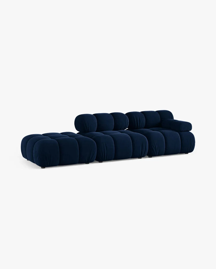 PolsterOase Modulsofa – Selene Ecksofa 3-Sitzer in Samt, 285 cm Breite, Königsblau – Ansicht 3