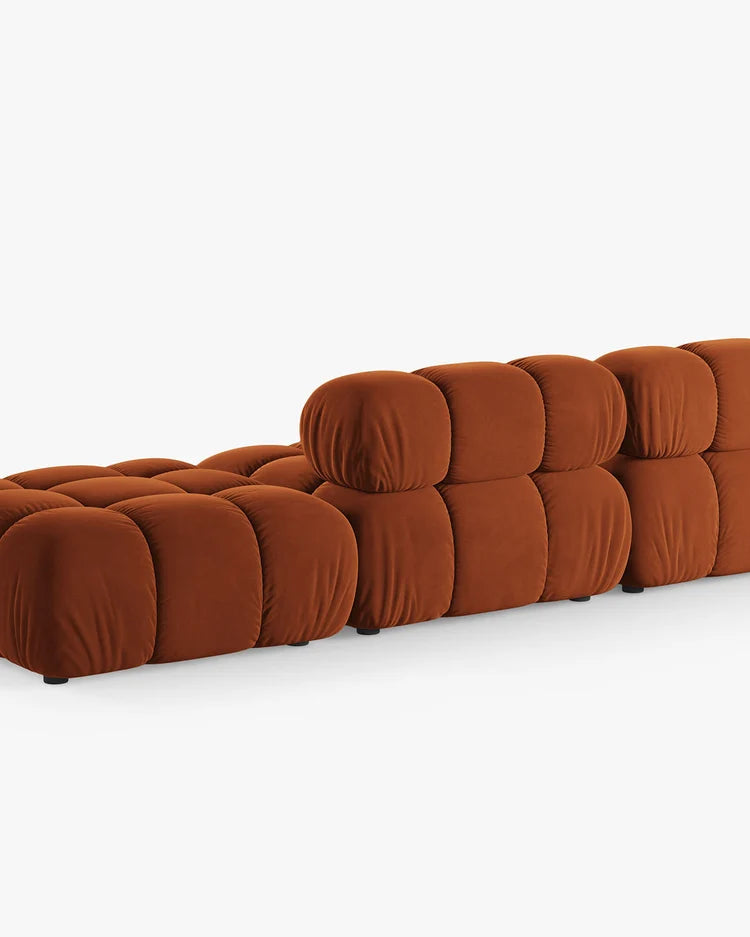 PolsterOase Modulsofa – Selene Ecksofa 3-Sitzer in Samt, 285 cm Breite, Terrakotta – Ansicht 4