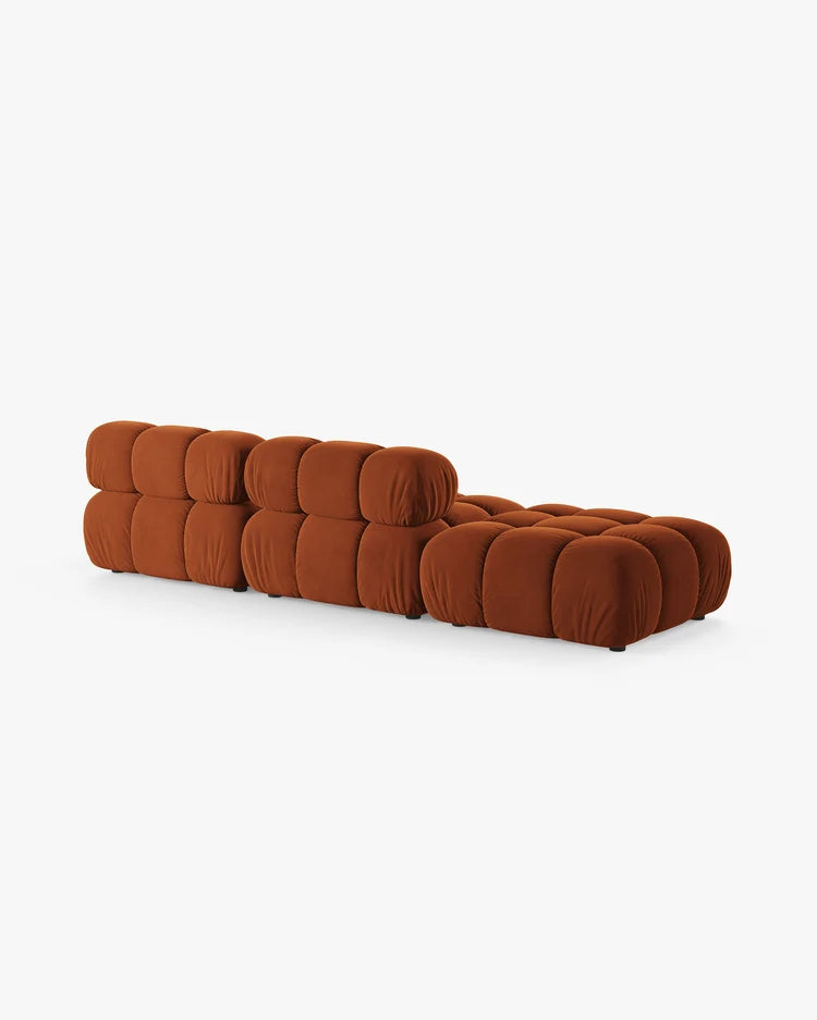 PolsterOase Modulsofa – Selene Ecksofa 3-Sitzer in Samt, 285 cm Breite, Terrakotta – Ansicht 4