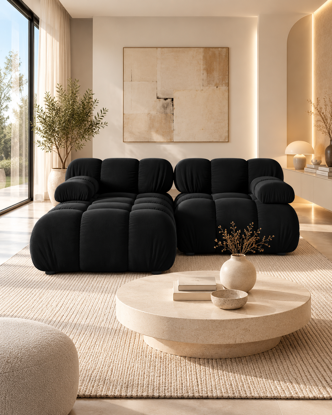 PolsterOase Modulsofa – Selene Ecksofa aus Samt, Zweisitzer, 190 cm – zusätzliche Produktansicht
