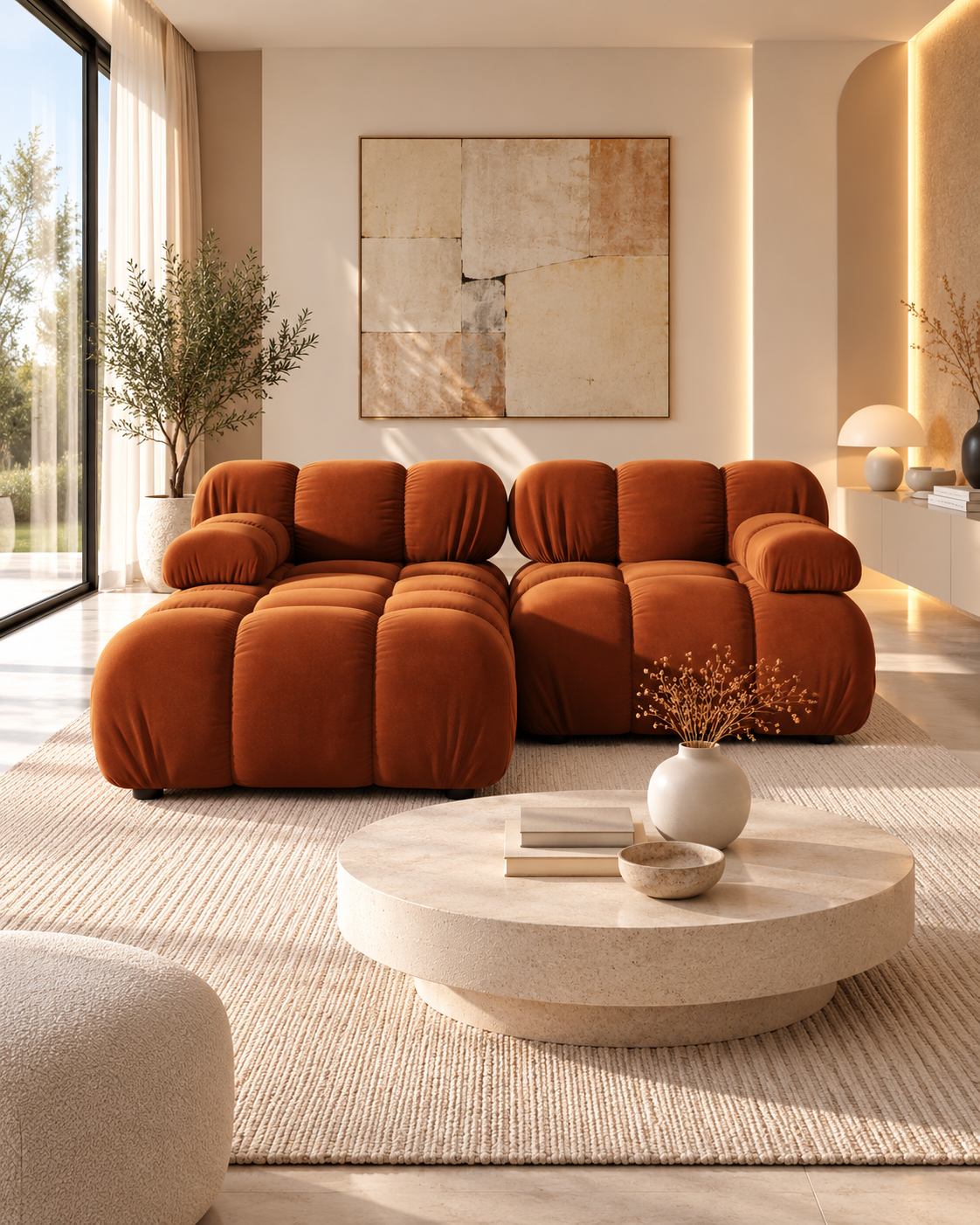 PolsterOase Modulsofa – Selene Ecksofa aus Samt, Zweisitzer, 190 cm – zusätzliche Produktansicht