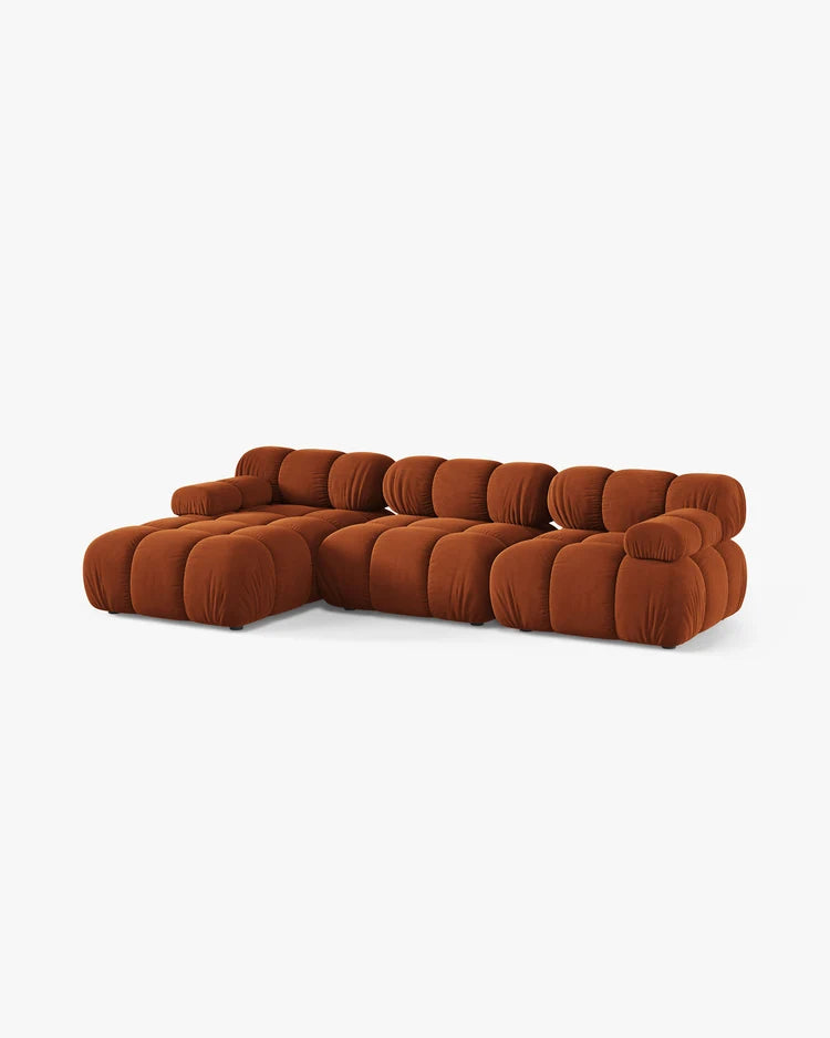 PolsterOase Modulsofa - Selene Ecksofa XL aus Samt, Dreisitzer, 285 × 160 cm – Ansicht 03