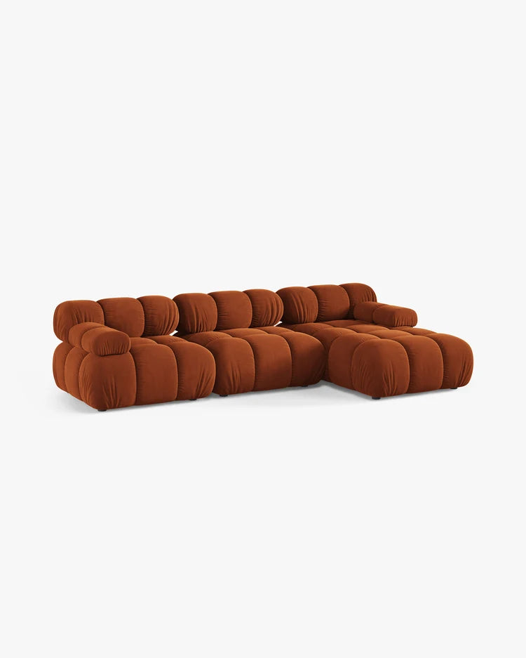 PolsterOase Modulsofa - Selene Ecksofa XL aus Samt, Dreisitzer, 285 × 160 cm – Ansicht 07