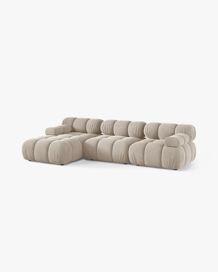 PolsterOase Modulsofa - Selene Ecksofa XL aus Samt, Dreisitzer, 285 × 160 cm – Ansicht 11